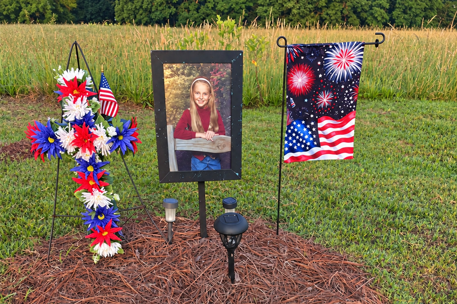 Roadside memorial for Taylor Bailey in Lexington, North Carolina